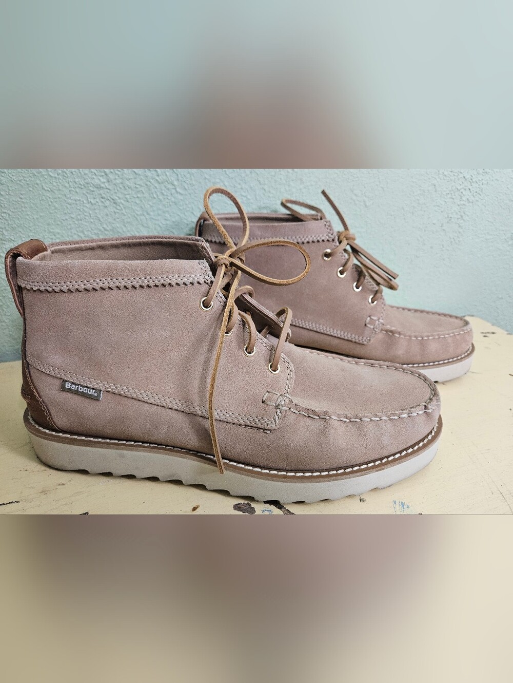 Barbour Men's Hadston Tan Suede Chukka Boots Size 9 US / 8 UK